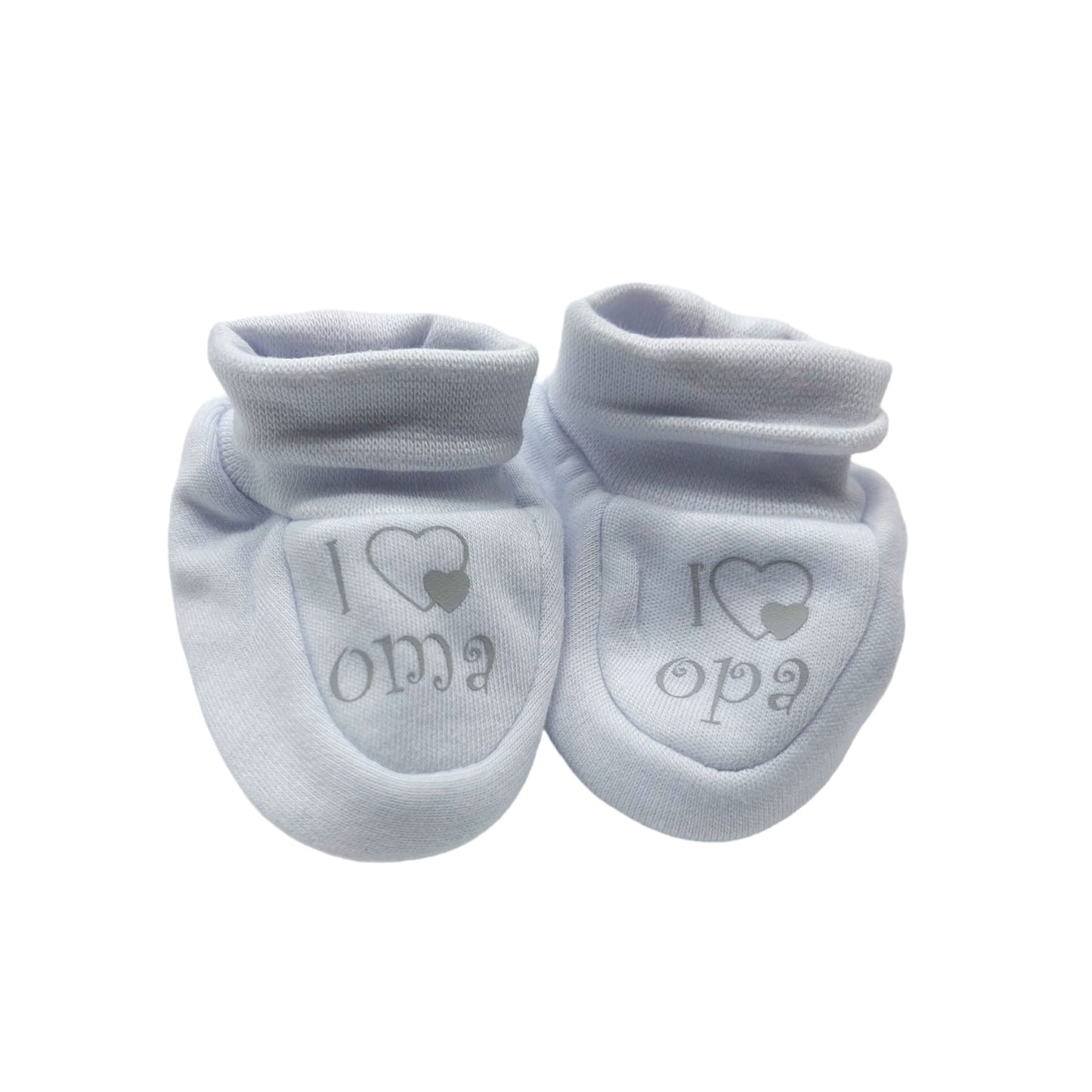 Baby slofjes - I ♡ oma/opa wit