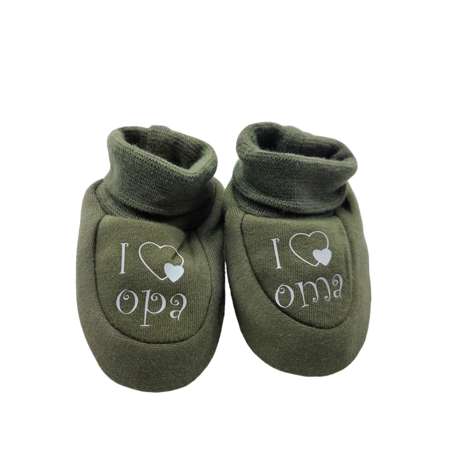 Baby slofjes - I ♡ oma/opa wit