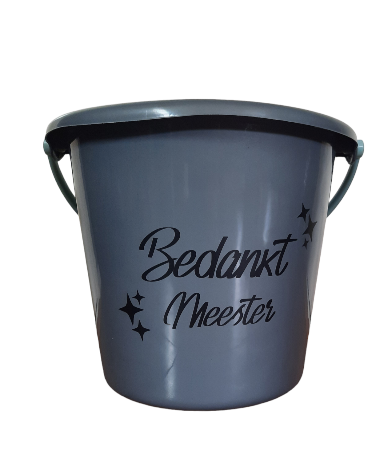 Cadeau emmer met bedrukte tekst bedankt meester